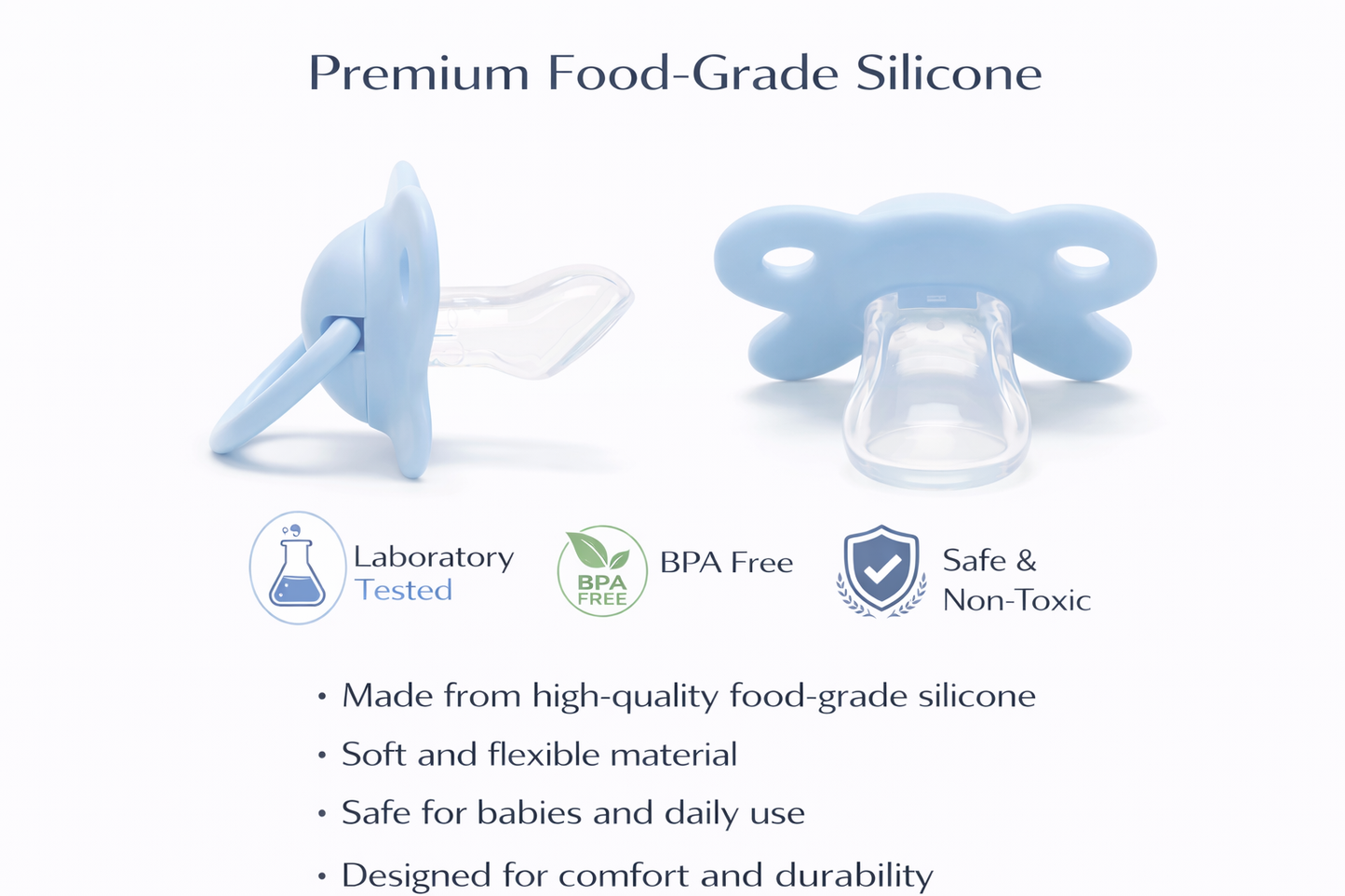 Ninno silicone baby pacifier blue 1piece