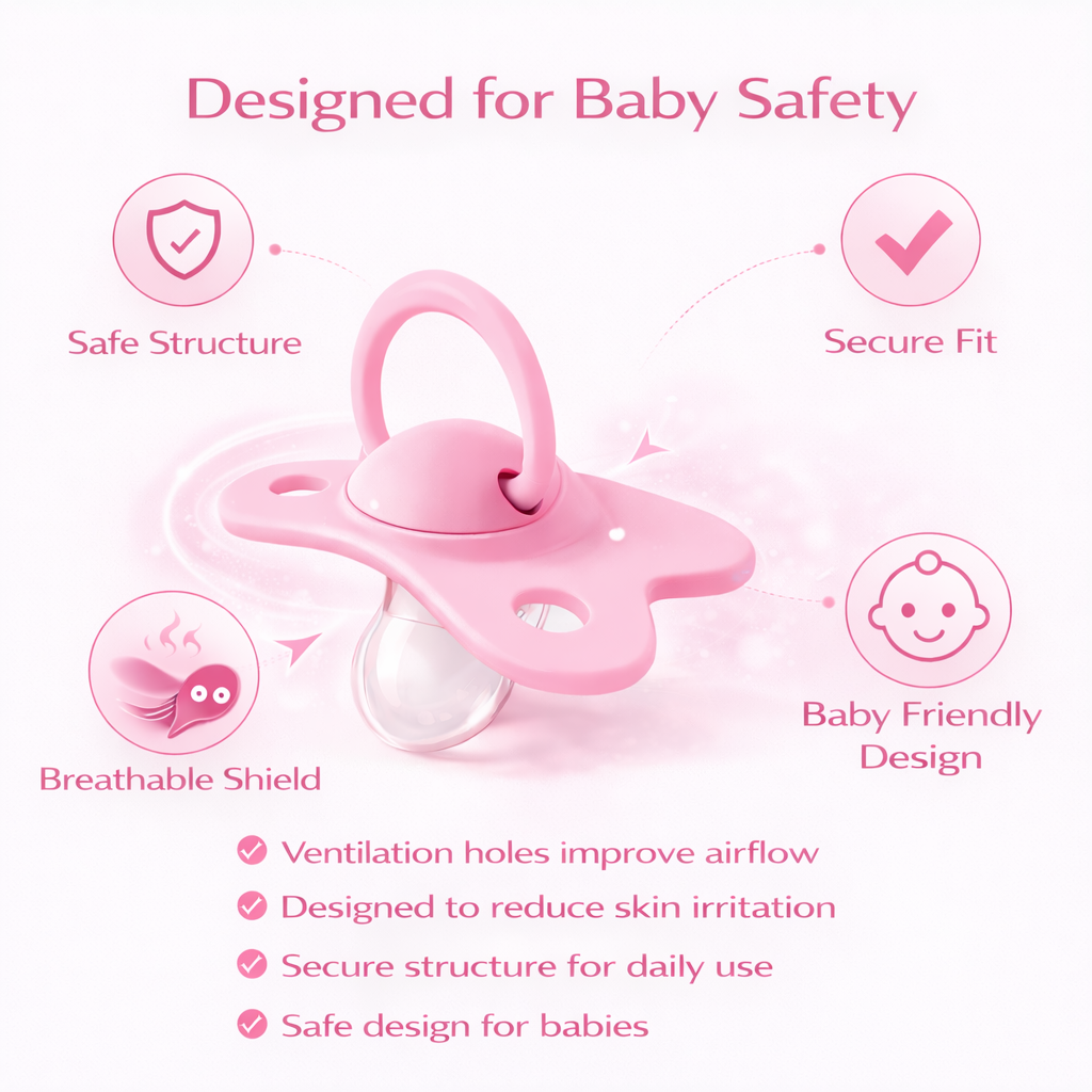 Ninno silicone baby pacifier pink 1piece
