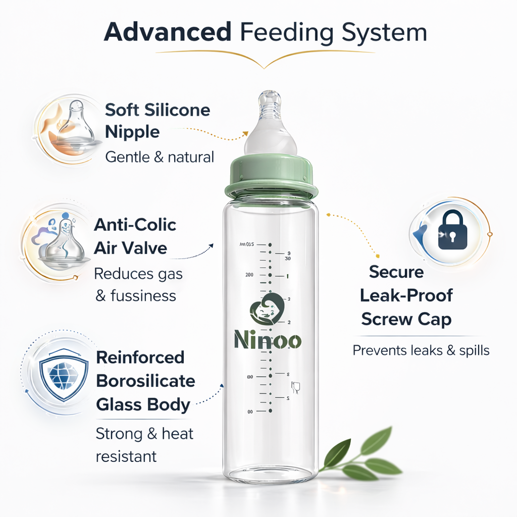 Ninoo Glass Bottle - 240 ml