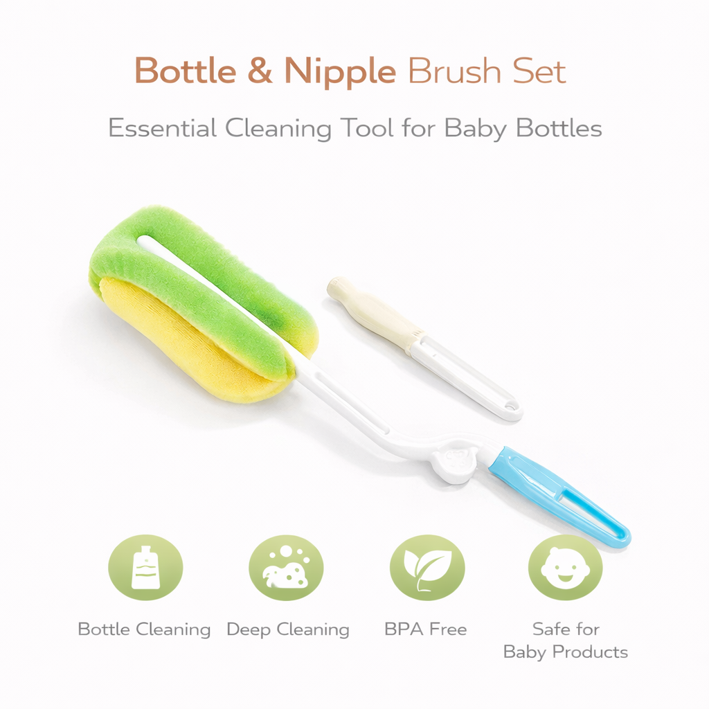 Ninoo Baby Bottle & Nipple Brush Set – Sponge
