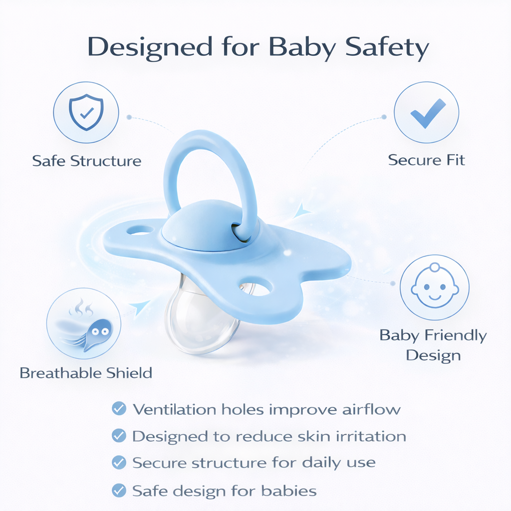 Ninno silicone baby pacifier blue 1piece