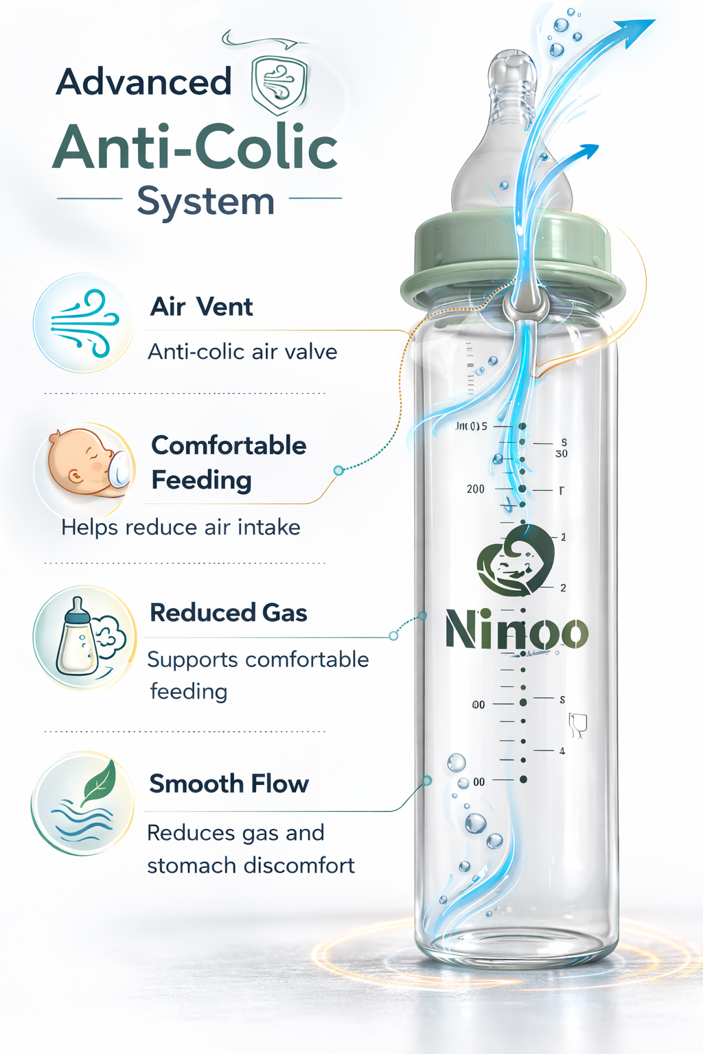 Ninoo Glass Bottle - 240 ml