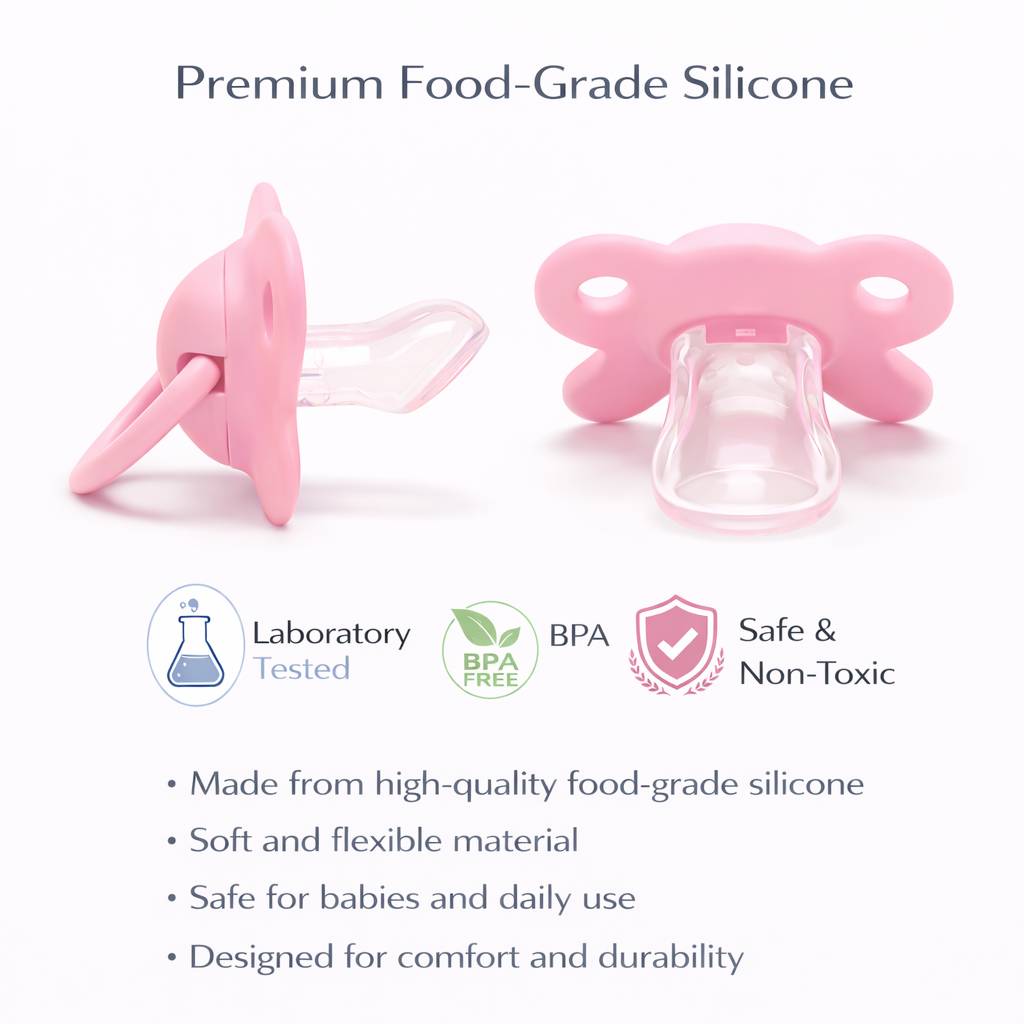 Ninno silicone baby pacifier pink 2piece