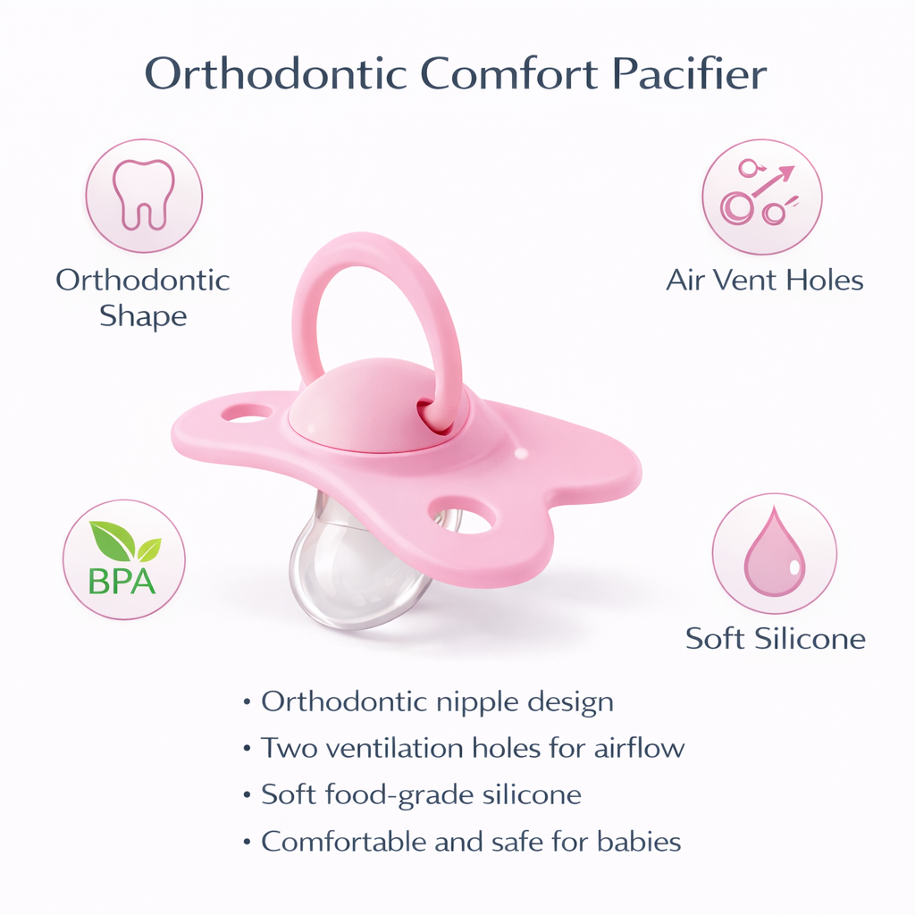 Ninno silicone baby pacifier pink 2piece