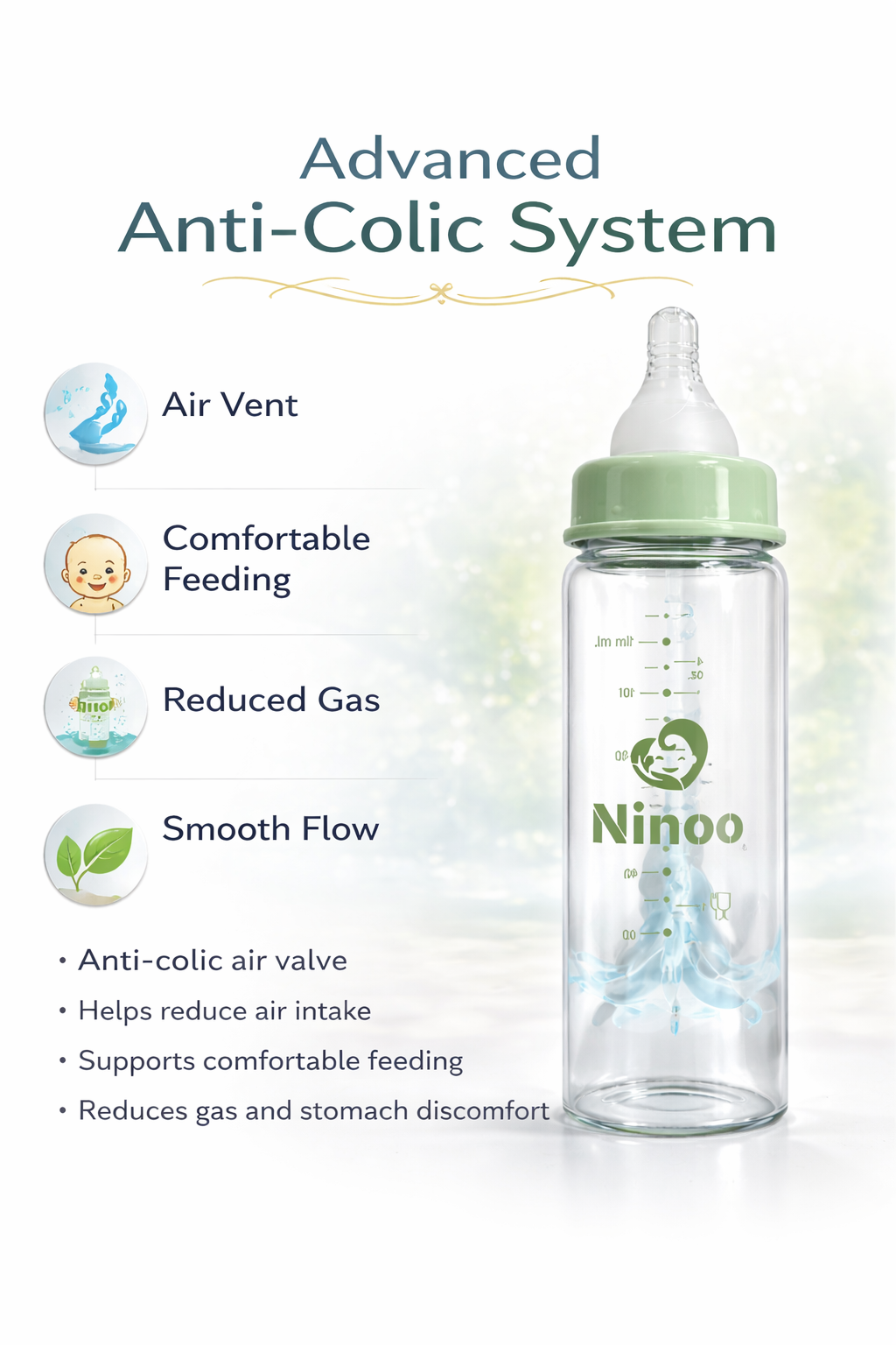 Ninoo Glass Bottle - 240 ml