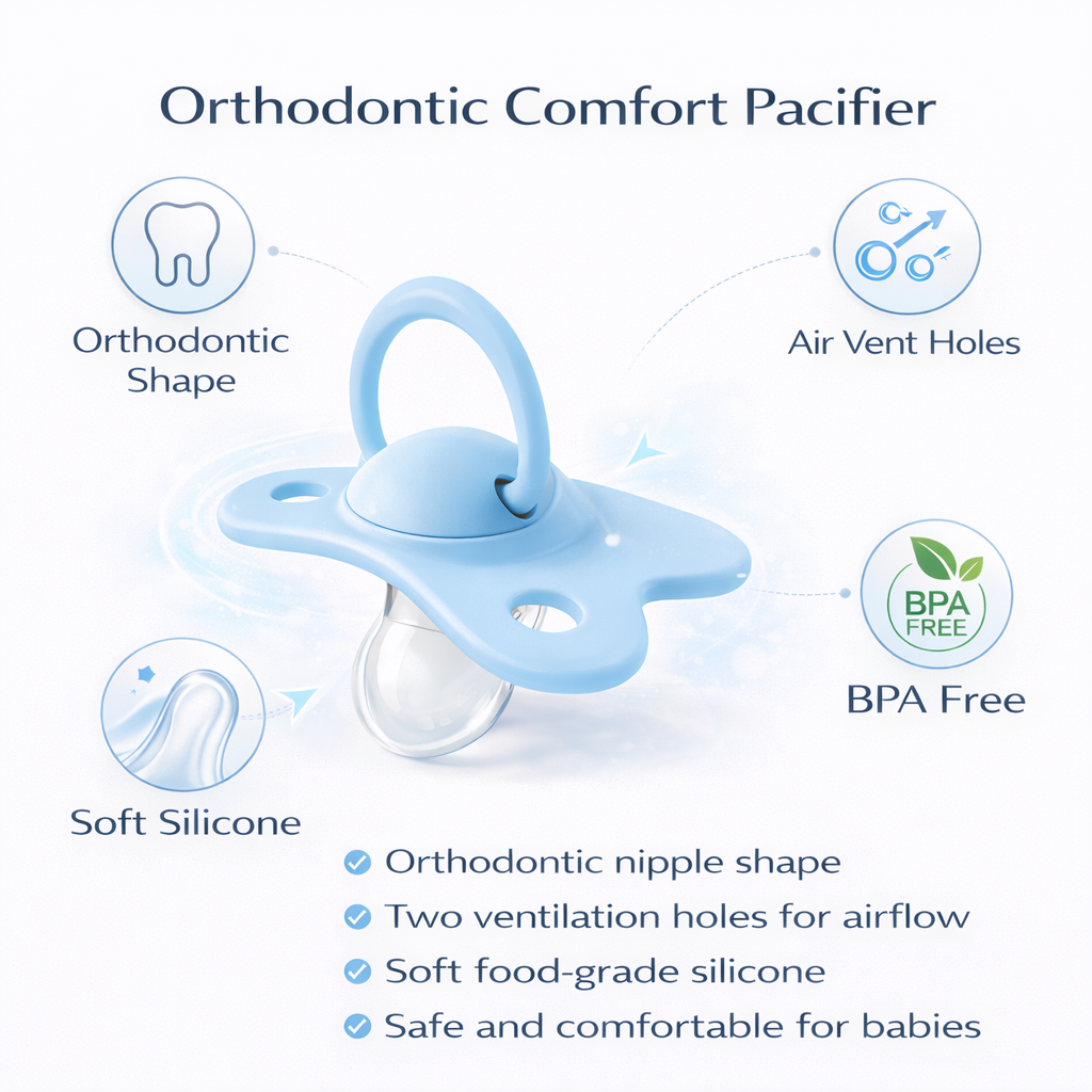 Ninno silicone baby pacifier blue 1piece