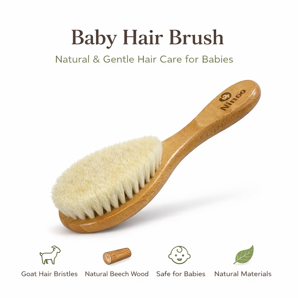 Ninoo Baby Hair Brush – Soft Wooden